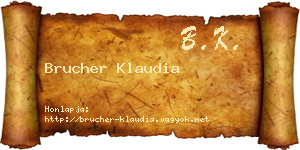 Brucher Klaudia névjegykártya
